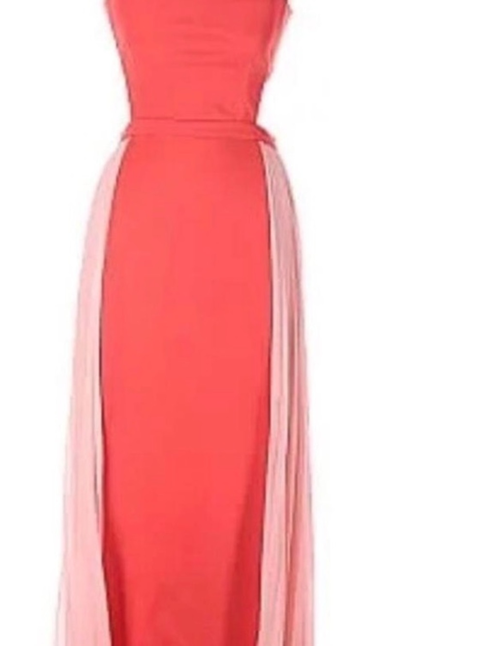 Coral and light pink  Two-Tone Maxi Dress